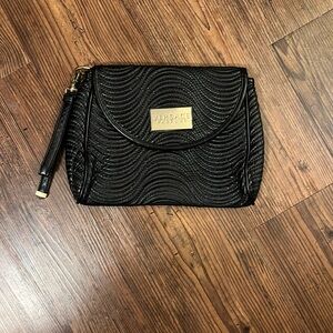 Versace Black Clutch with Gold Accents